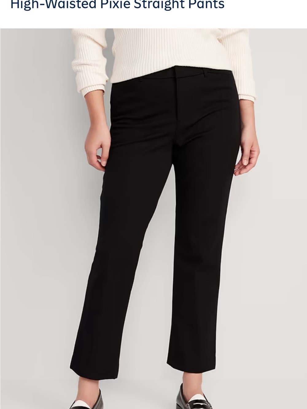 High-Waisted Pixie Straight Pants - Black